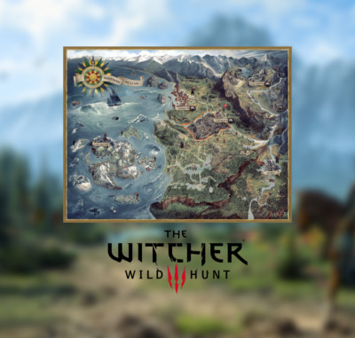 The Witcher 3: Custom Wild Hunt World Map (11 x 14)