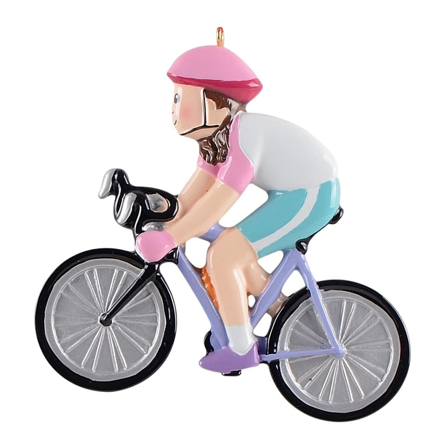 Girl Christmas Ornament Female Bicycle Rider Bike Race S...