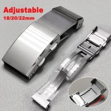 18/20/22mm 316L Stainless Steel Watch Clasp Adjustable Folding Buckle Metal
