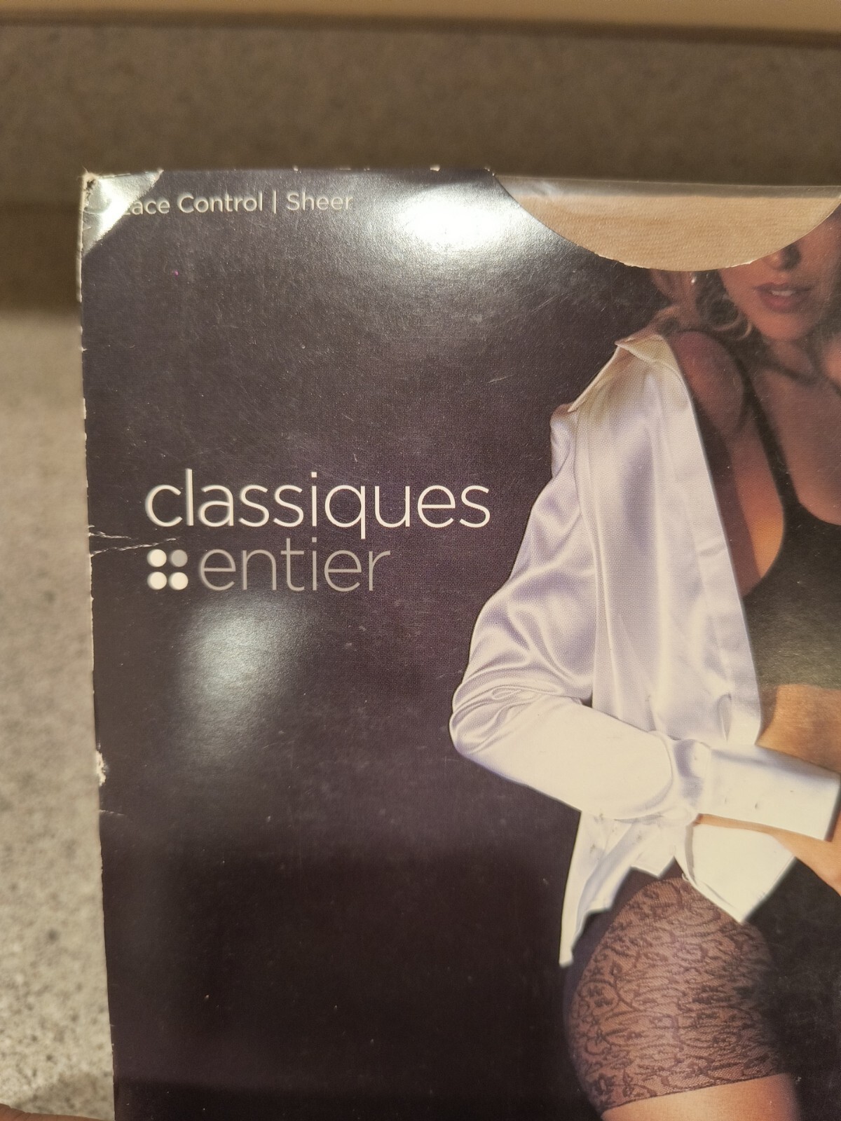 Lace Control Top sheer Pantyhose Sz C, Nude NEW, ClassiquesEntier 