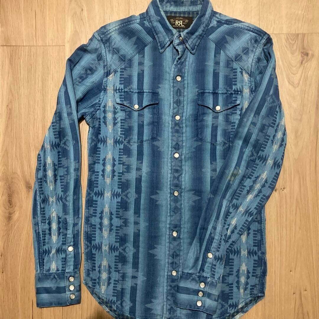 RRL Double RL Ralph Lauren Native pattern indigo Shirt men RRL Double RL Ralph Lauren Native pattern indigo Shirt men