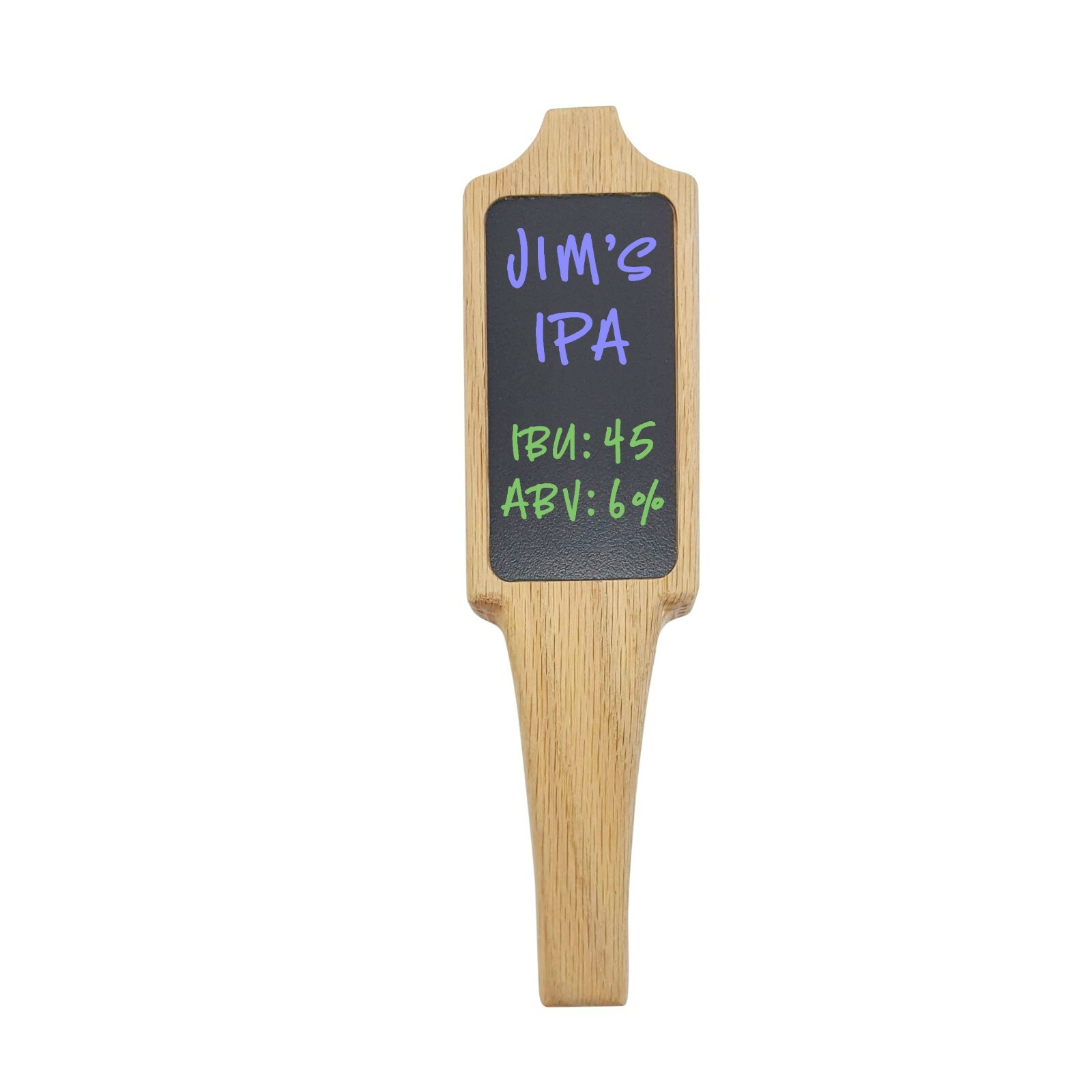 Beer tap handle kit with black chalkboard dryerase 2"x4", handmade