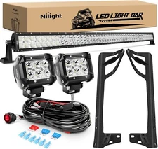 Nilight 52Inch Led Light Bar Spot Flood 2Pcs 18W 4Inch Spot LED Pods