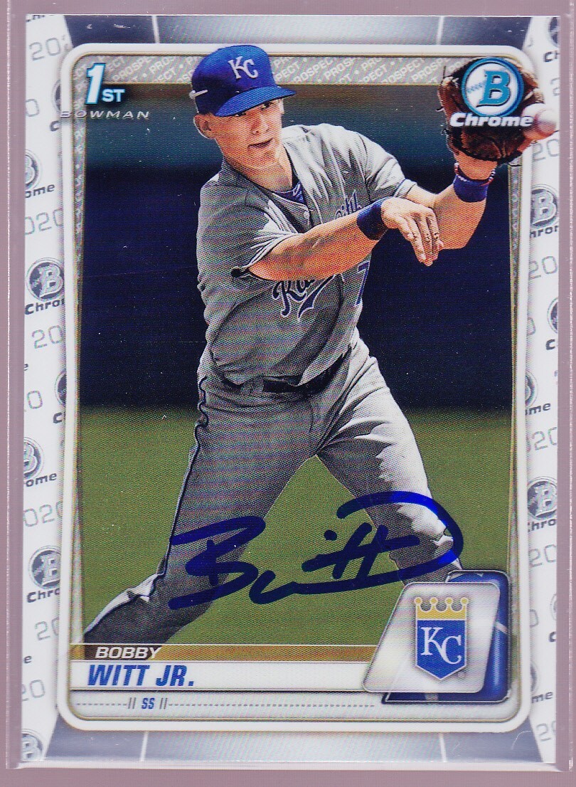 BOBBY WITT JR Royals Signed Autograph 2020 1st Bowman Chrome Rookie Auto BCP-25
