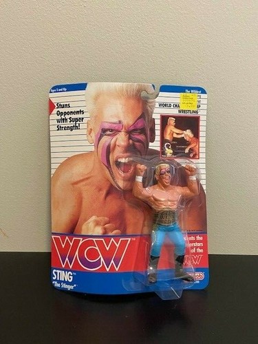 WCW Vintage Galoob Sting MOC 1990 Wrestling Action...