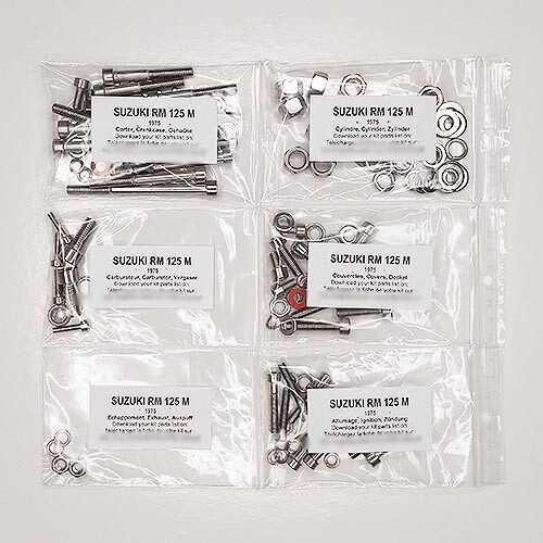 Vis moteur bloquées résolues kit vis inox Suzuki RM 100 A 1976 Allen