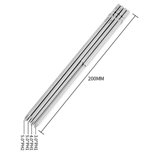 6mm Round Shank Magnetic Screwdriver Bit Phillips PH00 PH0 PH1 PH2 Long 50-150mm - Picture 6 of 55