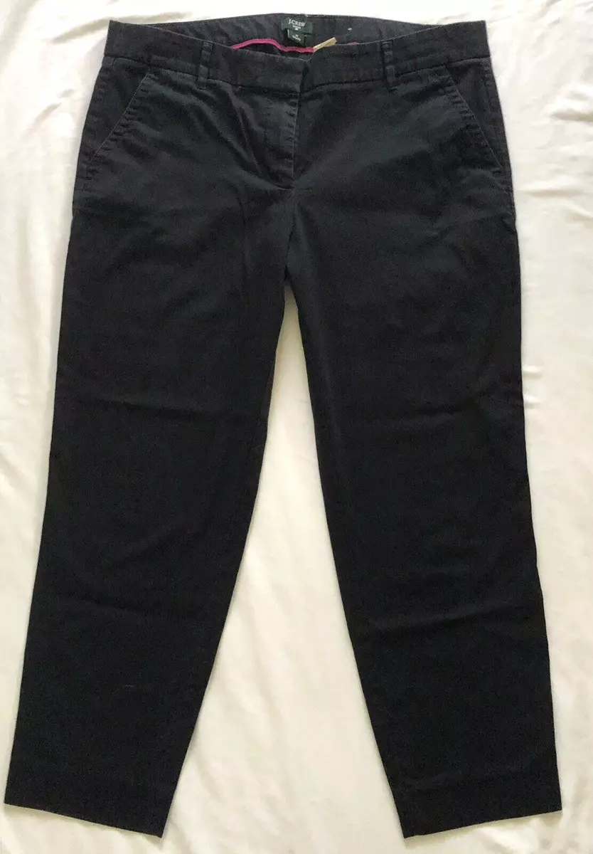 J Crew Stretch City Fit Black Capris Cropped Khaki Pants Size 10