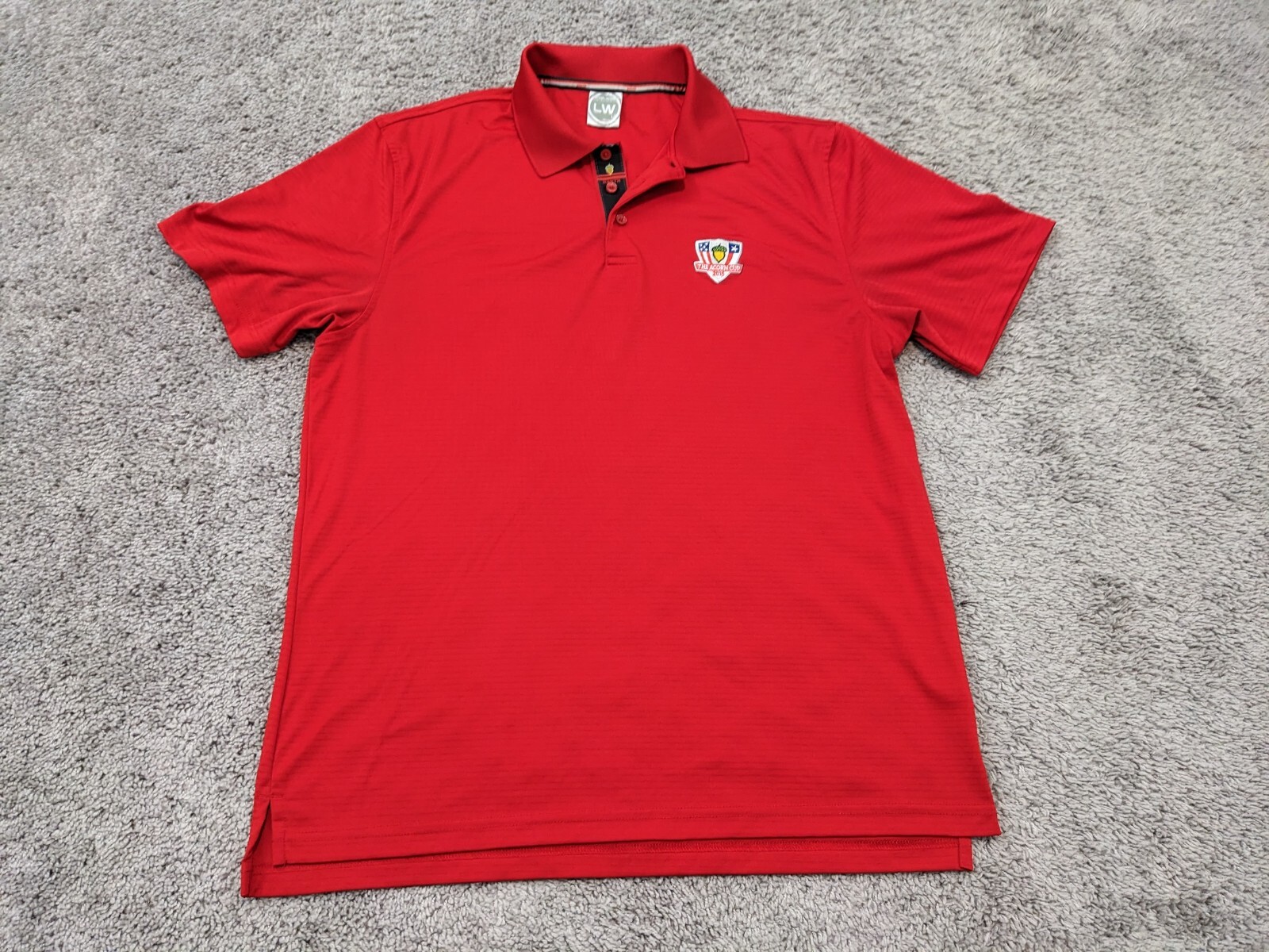 Polo Club de Golf Spanish Oaks para hombre grande nivel rojo desgaste bellota logotipo
