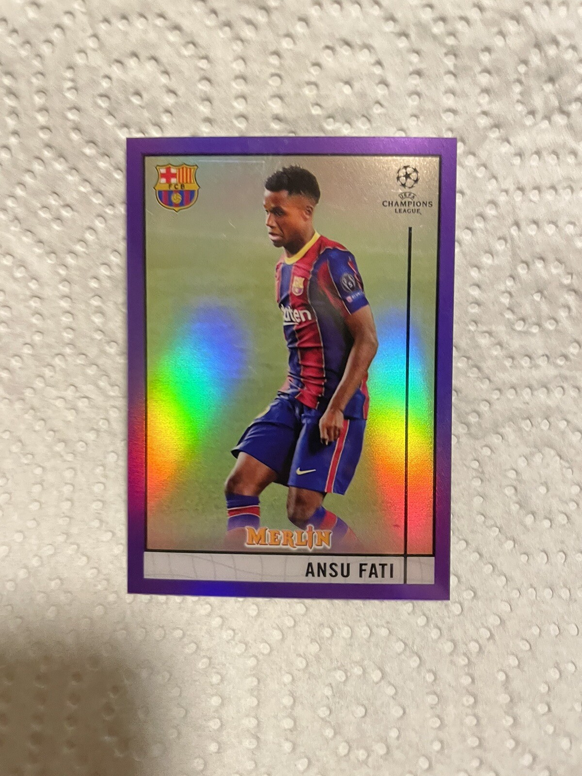2020-21 Topps Merlin Chrome UEFA Ansu Fati Purple Refractor #d/299