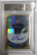 Eddie Butler 2013 Bowman Chrome Prospects Gold Refractor /50 BGS 9.5 Auto Card