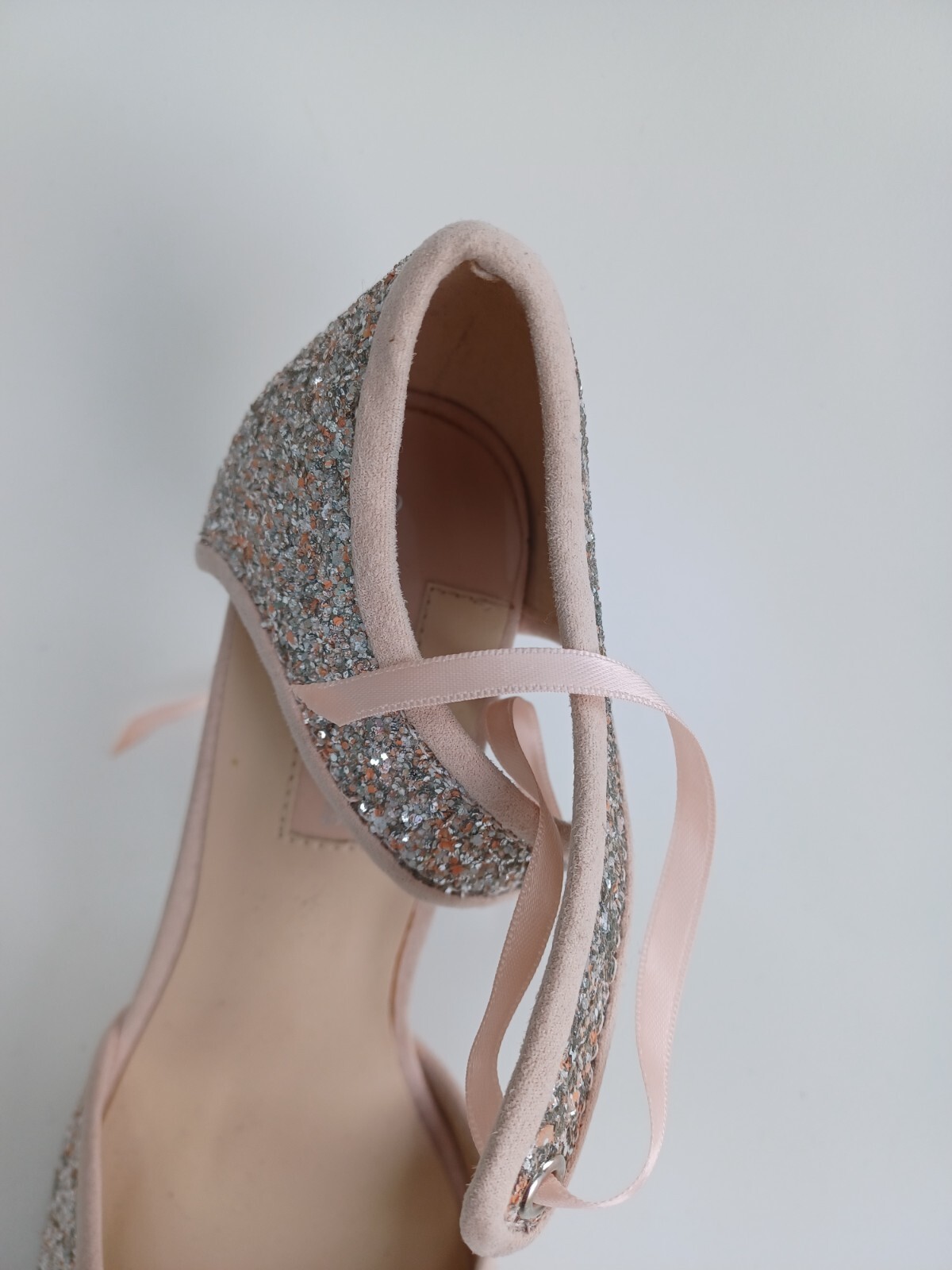 Dorothy Perkins pink silver glitter evening shoes size 5 eBay