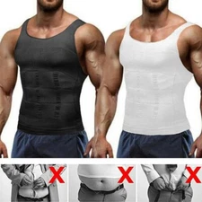 Men's Slimming Body Shaper Vest Moobs Chest Compression T-Shirt Workout Tank Top