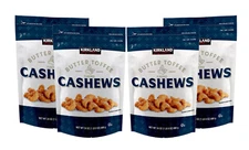 4 Packs Kirkland Signature Butter Toffee Cashews 24 oz Each = 96 oz (6 lbs)