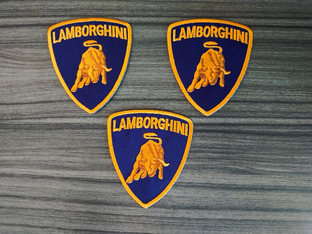 3 pcs LAMBORGHINI Super Cars MOTOR Racing Car Iron on Patch or Sew Embroidered