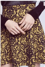 ANTHROPOLOGIE NWT 88 Maeve Jacquard Stretch Circle Flared Skirt Size L.   1-1