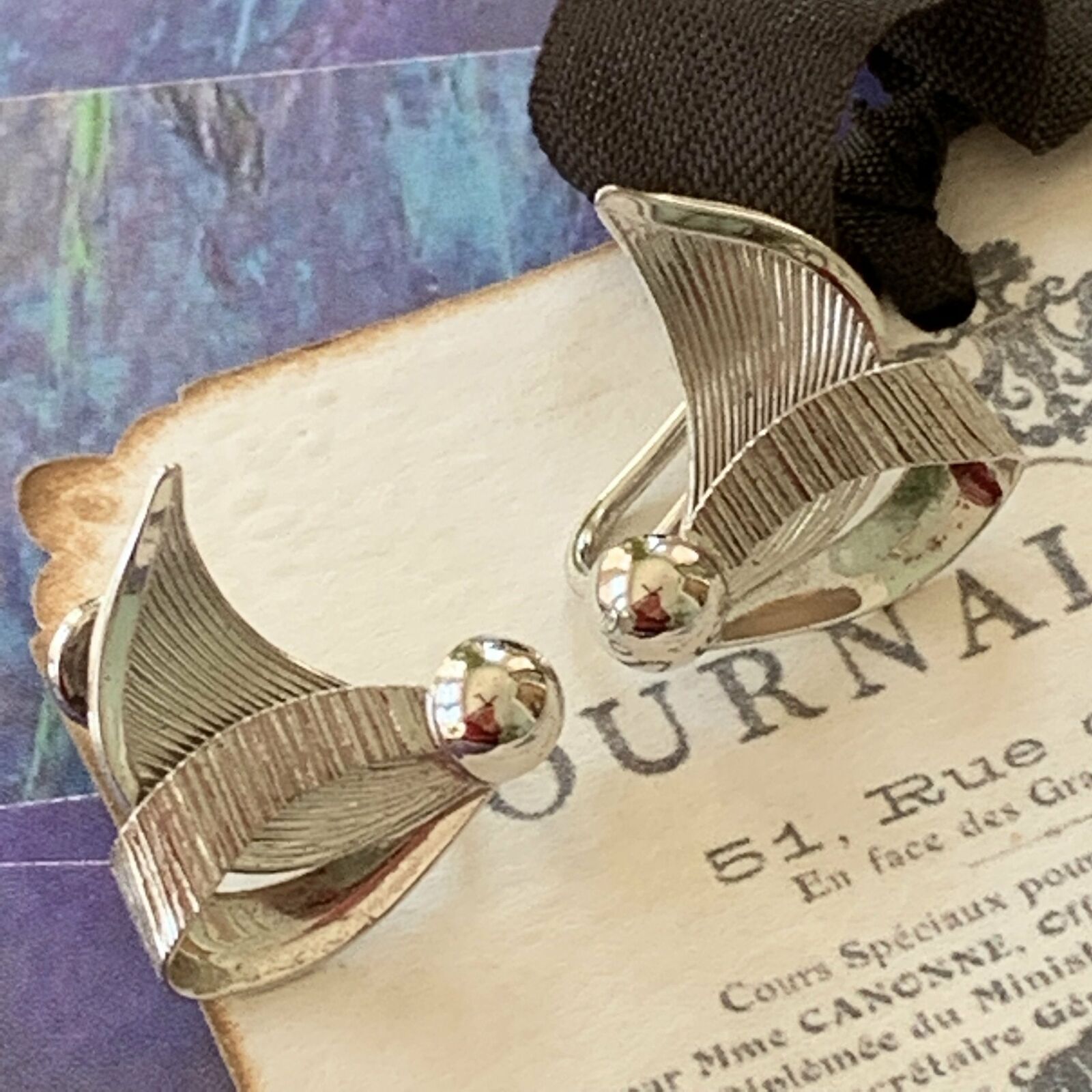 Vintage Carl-Art Sterling Silver Screw Back Earri… - image 1