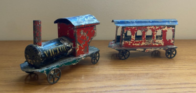 Fallows Early American 1870's Tin Toy Floor Train Victory JA-66