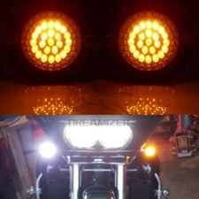 2*1157 Flat Turn Signals Running LED Light Inserts Kit For Harley Street Glide