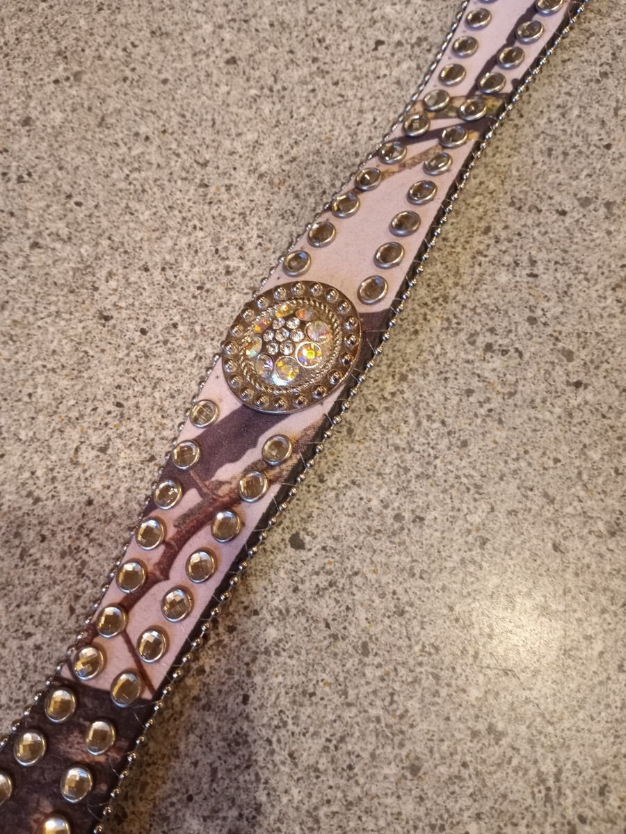 BLAZING ROXX Rhinestone Studded Pink Camouflage Belt - Bling  display picture 1