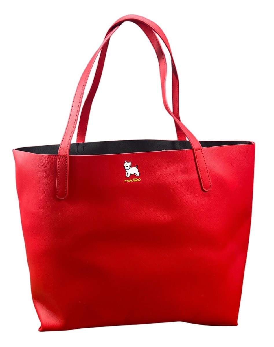 ★TOUT Y EST★ Wallaroo Mini Macaron Shoulder Tote Bag Red W Marc Tetro Large Red Hollywood Westie Tote Shoulder bag 13 X