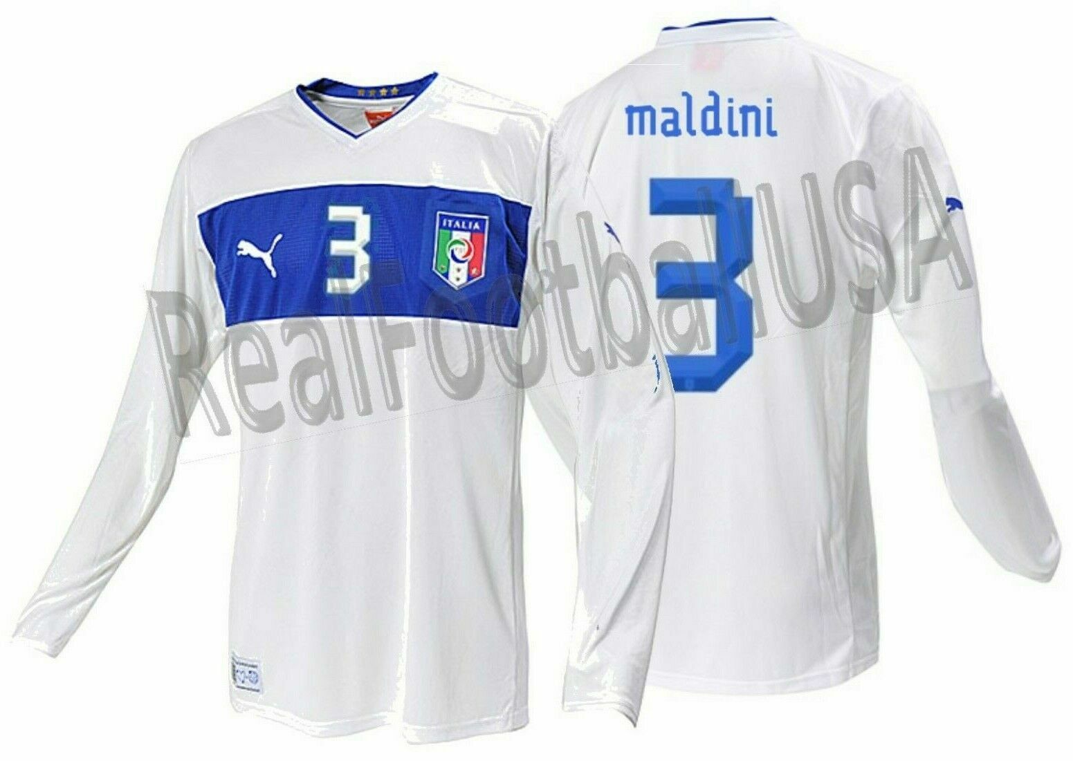 PUMA PAOLO MALDINI ITALY LONG SLEEVE AWAY JERSEY EURO 2012 | eBay