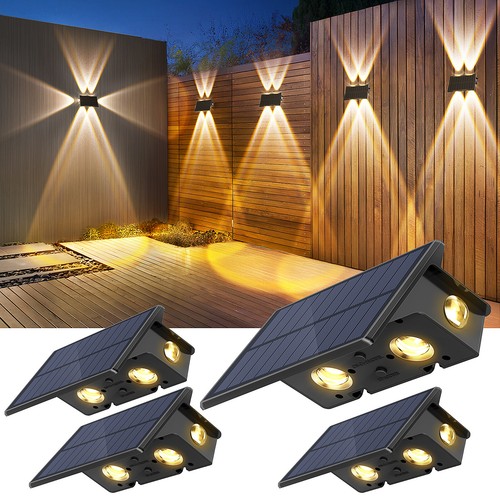 LED Solar Fence Lights Outdoor Garden Deck Patio Decking Gate Yard Wall Decor - Picture 14 of 16