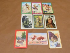 RARE Lot Of 9 Western Native American Indian Swap Playing Cards
