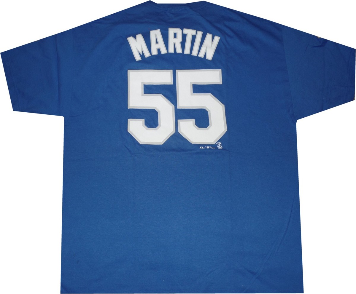 Los Angeles Dodgers Throwback Russell Martin Majestic T Shirt New 