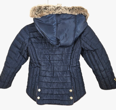 Joules Odrgosfield Coat girls children size black puffer fur