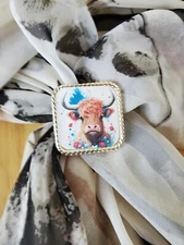 SLIDE Scarf Wild Rag Scarves Slide highland cow gift, bandana slide, western 