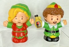 2PC FISHER PRICE LITTLE PEOPLE COLLECTOR BUDDY THE ELF JOVIE FIGURES (Y)
