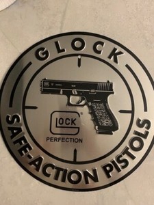 Glock Perfection OEM Safe Action Pistols Aluminum Sign  11" Great Shape!