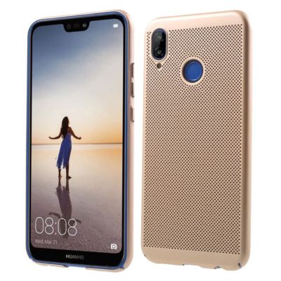 Huawei P20 Lite Hard Case PC Hollow Mesh Rubberized Slim Dots Shell Hülle Gold