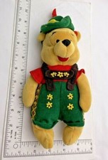 Disney Store Plush Bean Bag Winnie The Pooh Octoberfest German 8"