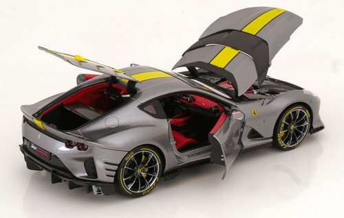 Ferrari 812 Competizione 2021 Silver 1/18 Scale Diecast Model Car Burago - Picture 2 of 5