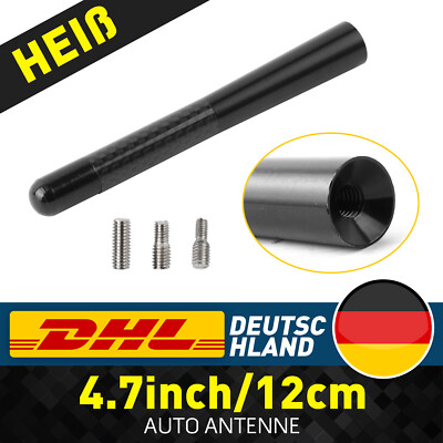 Auto Antenne 4.7in/12cm Stabantenne Radio AM/FM Dachantenne inkl. + 3 Adaptern