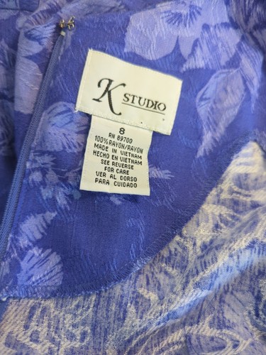 Vtg 2pc Sz 8 Purple Cottagecore Midi Dress Garden Floral Modest Retro Y2K - Picture 14 of 18