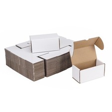 4.6x2.2x2.2 White Shipping Boxes Set of 100, Corrugated Cardboard Mailer Boxe...