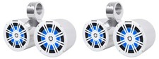 2 Dual Kicker 51KM604WL 6.5" 300 Watt Marine Boat LED Wakeboard Tower Speakers