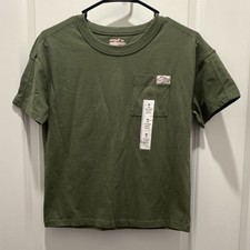 Cat  Jack Boys Green Relaxed Cotton Pocket Crew Neck T-Shirt M 8 