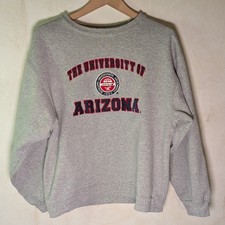 Vrg 1990s University Of Arizona Wildcats Crewneck Gray Crest Logo Sportex Large