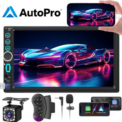 DOUBLE 2 DIN 7  CAR STEREO TOUCH SCREEN CAR RADIO APPLE CARPLAY ANDROID AUTO GPS