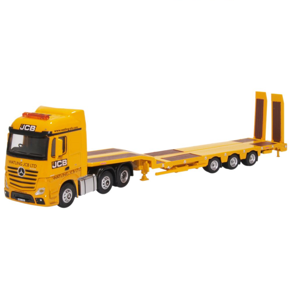 Oxford 76MB010 Mercedes Actros Semi Low Loader JCB 1:76 Scale