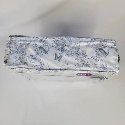Landhaus Shabby Chic komplettes Laken Set 4tlg weiß blau Toilette Vögel Schmetterling Baumwolle - Bild 5 von 14