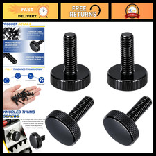 10 Pcs M8x20mm Knurled Thumb Screws - Metal Thumbscrews, Black Fasteners