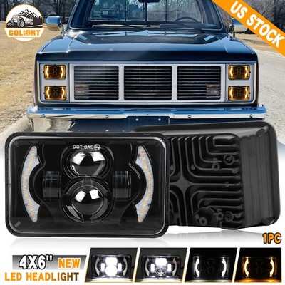 For GMC Sierra Classic C1500 C2500 C3500 Pickup Newest 1pc 4x6INCH LED Headlight