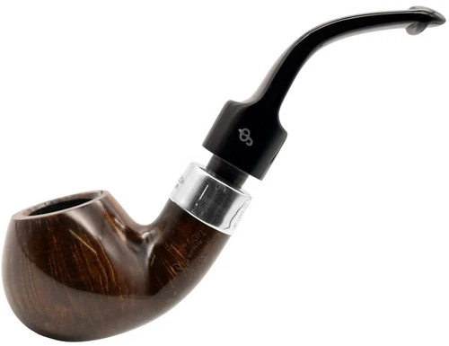 Peterson Deluxe System 'Dark' Silver Mounted Medium Bent Apple Briar Pipe (3s-B)