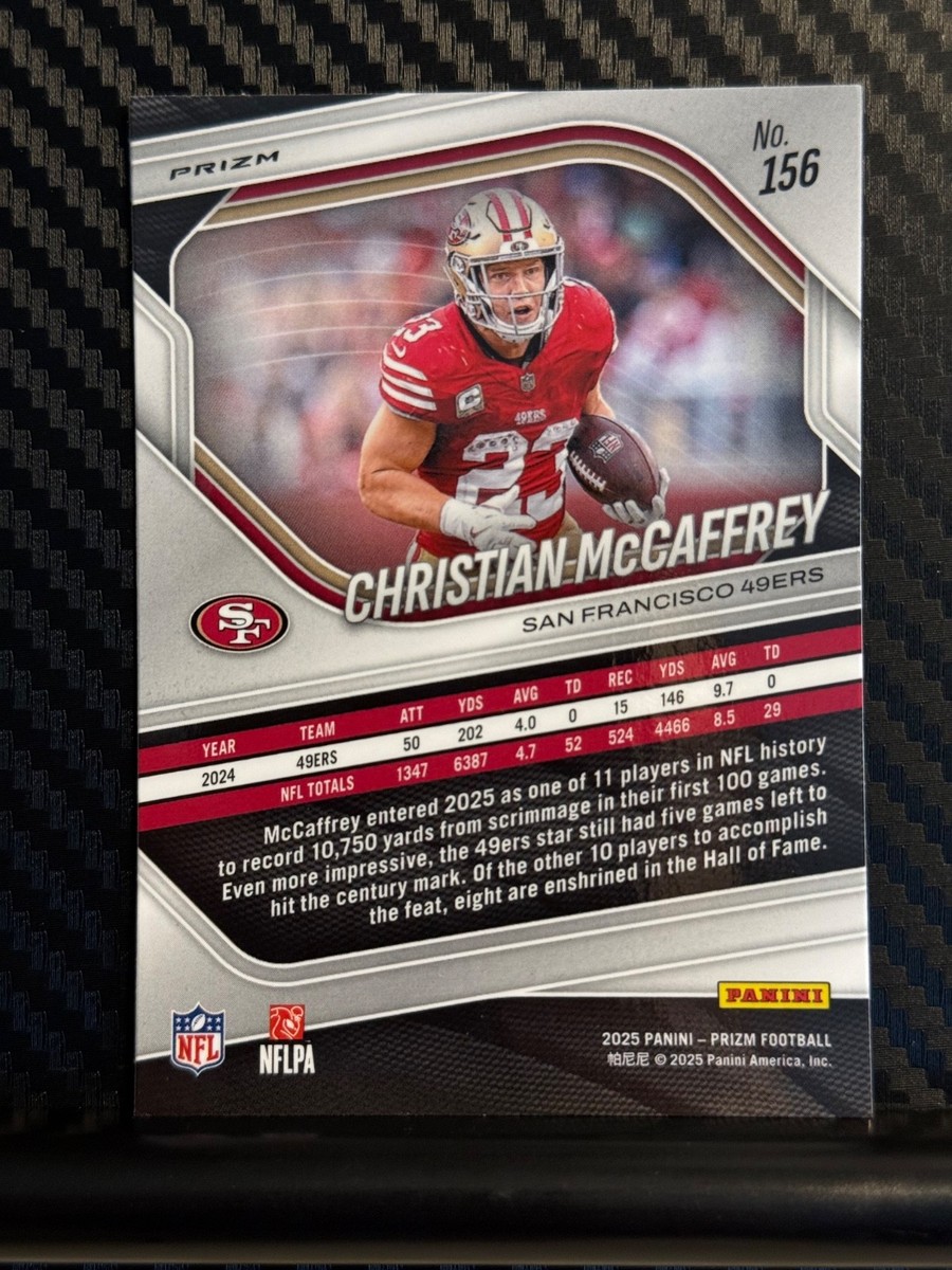 2025 Panini Prizm Christian McCaffrey #156 Silver Prizm | eBay