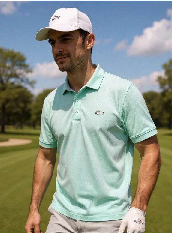 Greg Norman Tasso Elba Five Iron PlayDry Golf Polo Shirt Mens XL Mint Green